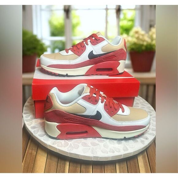 Nike Air Max 90 LTR Leather Sneakers in Limited  “Red Clay”  New In Box - Picture 11 of 13